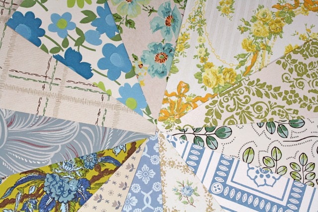 Vintage Wallpaper Sample Collage Pack (12 Sheets, 8 1/2 in. x 10 1/2 in.)