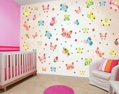 Wall decals nursery, children wall sticker, wall decals kids, baby nursery wall, girls room decor, wall art children, HUGE BUTTERFLY decal