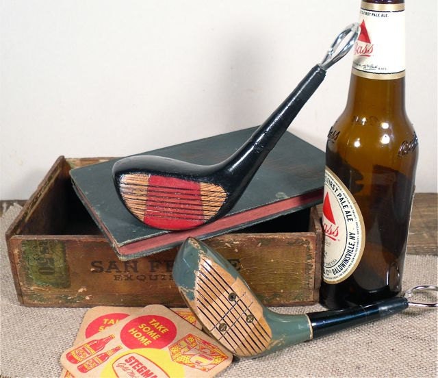 Vintage Golf Club Bottle Opener / Wood Driver Golf Club Bottle Opener