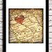8x8 MAP of FLORENCE Italy with a Heart Shape with a Grunge Vintage Border - 8x8 Photograph