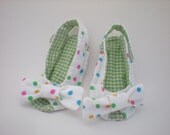 Soft Sole Polka Dot Infant Peep Toe Sandals and Bow
