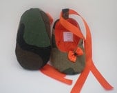 Soft Sole Ballet Baby Shoe in Camoflauge and Hunter's Orange - Camo Ballet Slipper