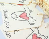 Baby Shower Tags- Vintage Onesies Labels, Thank You Favor Tags , Shabby , Pink