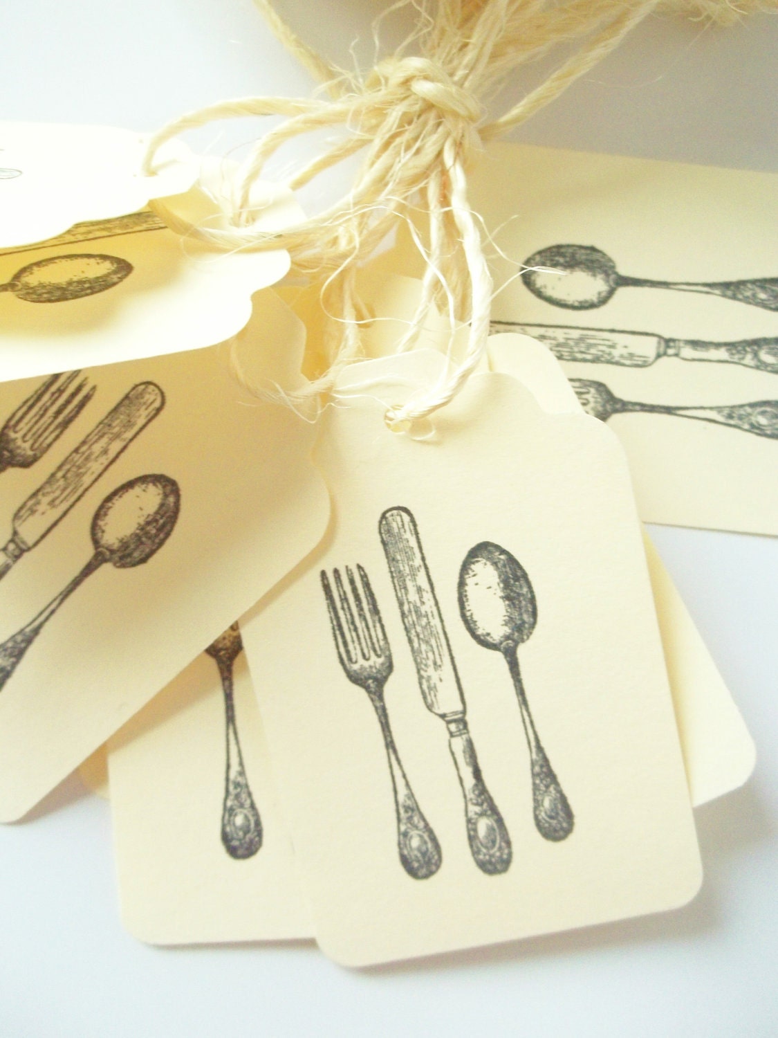 Wedding Favors - Vintage Silverware Tags- Dinnerware Tags