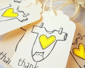Yellow Onesies Tags, Baby Shower Favor Tags, Boy or Girl by Lilly Things