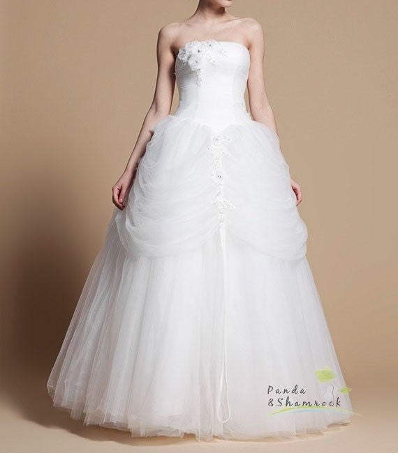 Letitia/wedding gown/bridal dress/evening dress/prom dress/custom made/all size/tulle/silk/elegant