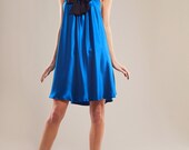 Silk satin strap dress with bow