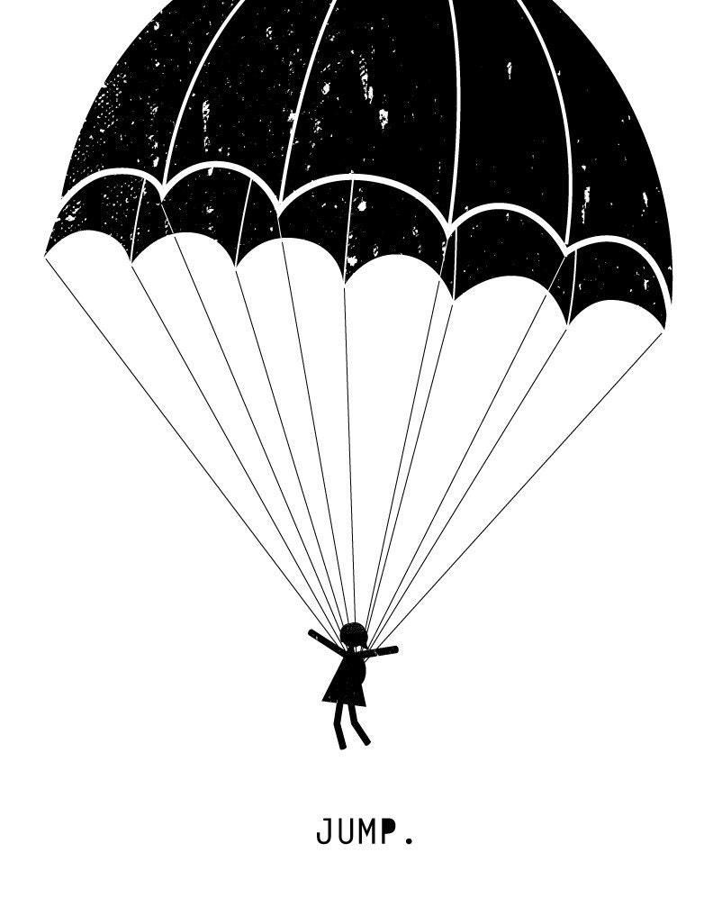 11 x 14 screen print "Jump."