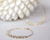 Gold Silver Dainty Heishi Bead Elegant Simple Hoops