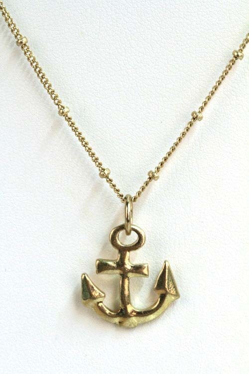 Nautical Anchor Necklace Tiny Gold Nautical Charm Graduation Gift