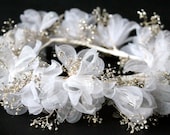 Natural Baby Breath Hair Accessory, White Flower Girl  Wreath,  Flower Girl Crown, First Communion Accessories, Flower Girl Accessory