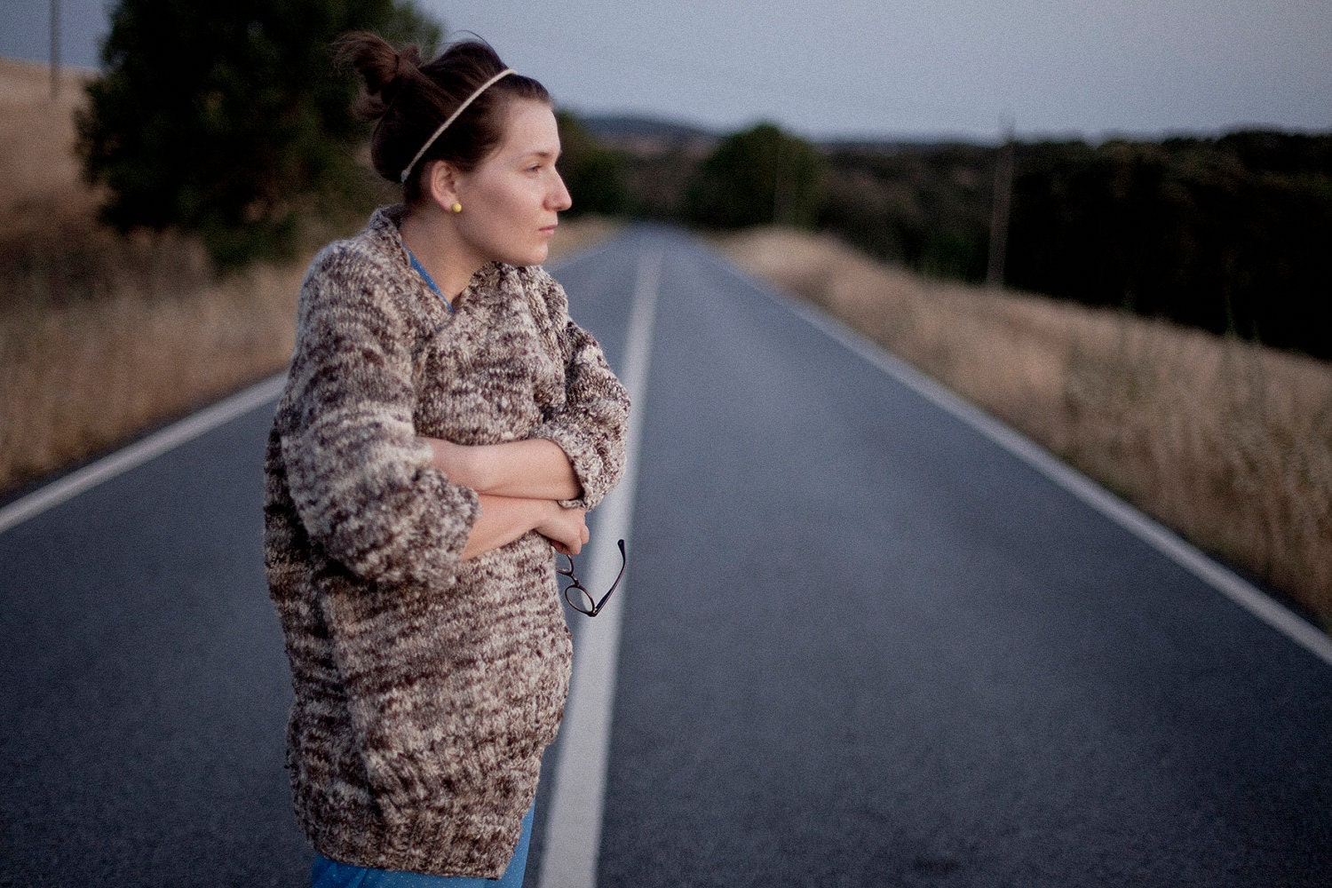 Cardigan - Handknitted Handspun Natural Wool Sweater