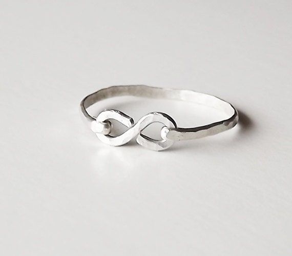 Hammered Gold Filled or Sterling Infinity Band - Gold Ring - Stackable Ring - Hammered Ring