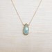 Bezel Set Aqua Chalcedony Gemstone Gold Necklace - Bezel Set Necklace