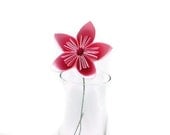 Salmon Pink Color Kusudama Origami Paper Flower with Stem (15")