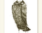 Owl Intense Print A5 Sepia