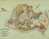Crichton's Island Map Oversize Postcard Barrie's The Admirable Crichton