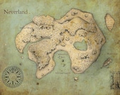Peter Pan Neverland Map Print - imaginactory