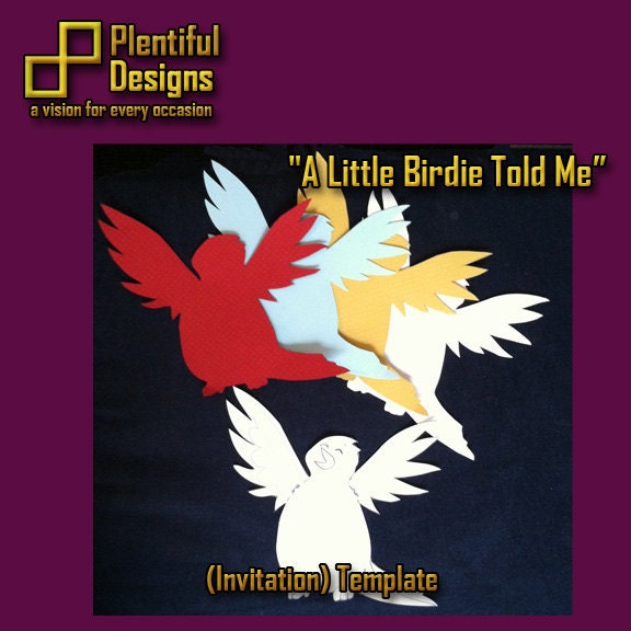 A Little Birdie Told Me - Invitations 8 invitations and 8 envelopes,  Cardstock Invitations, Mix and match colors, textures and themes
