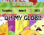 Custom Adventure Time Inspired Birthday Ticket Style Invitations, Finn the human and jake the dog, JPEG only - you print