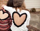 Heart Cut out Sweater Upcycled Heart Cardigan Sweater