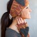SALE Knitted Headband Rust Brown Gray Medley Headband Knitted Headband With Felt Heart READY To SHIP