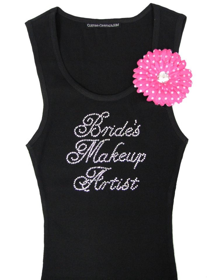 Bride's Makeup Artist Rhinestone Tank Top -  Rhinestone Bridal Party Tank Top -  Custom Rhinestone Tank Top