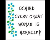Motivational Magnet - Inspiring woman quote, female confidence, blue cascading flowers, green leaves