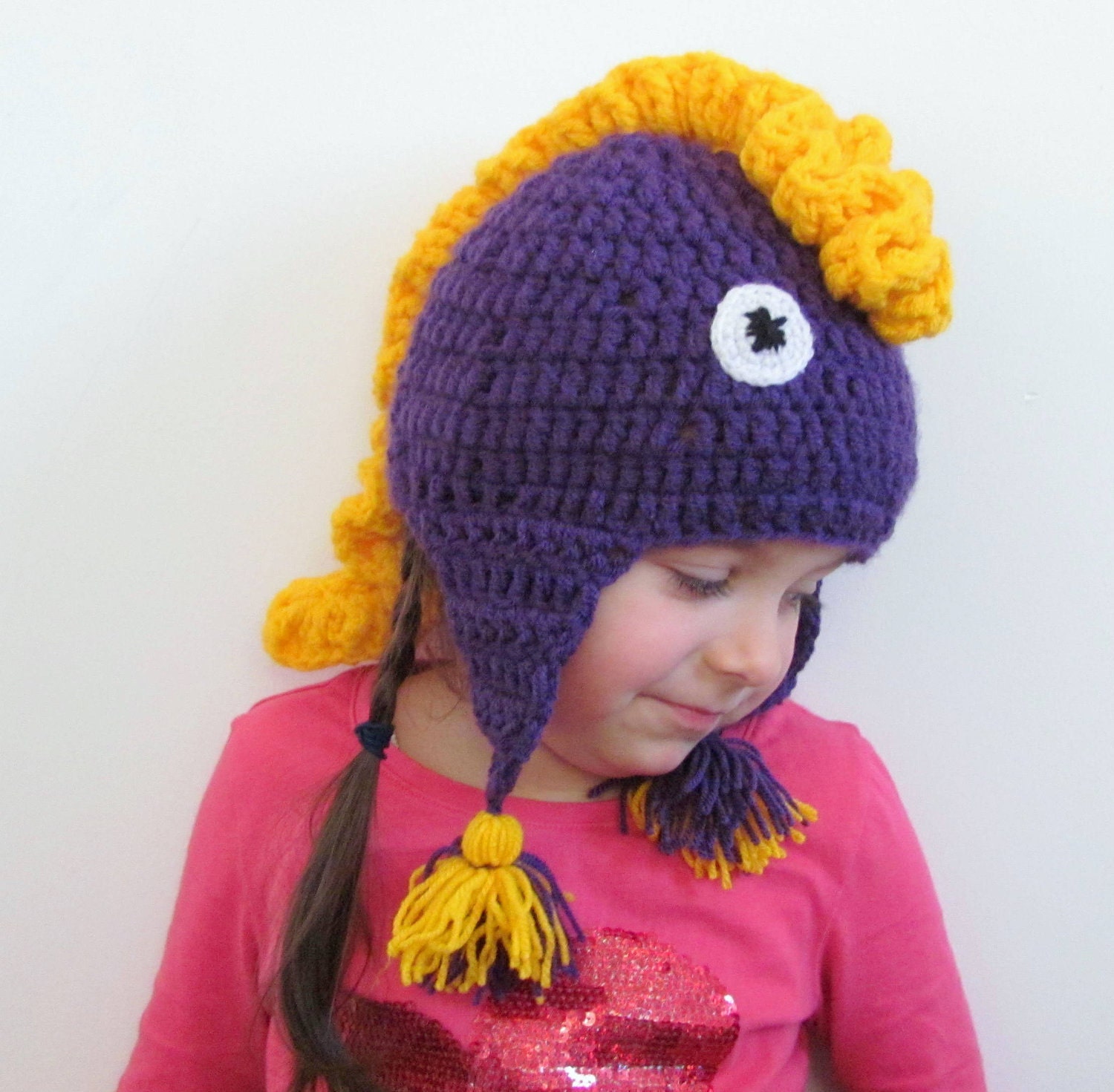 Dragon, Dinosaur Crochet Hat - Baby, Toddler, Child