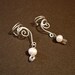 EAR CUFFS Pair of Solid Sterling Silver Ear Cuffs with Genuine Fresh Water Pearls Pearl June Birthstone