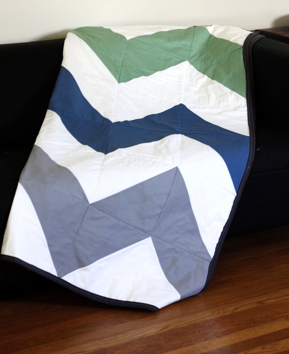 Custom Modern Chevron Quilted Throw