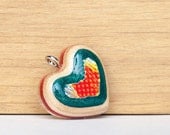 Recycled Skateboard Heart Shaped Pendant