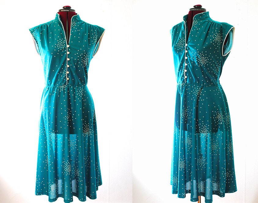 vintage teal dress