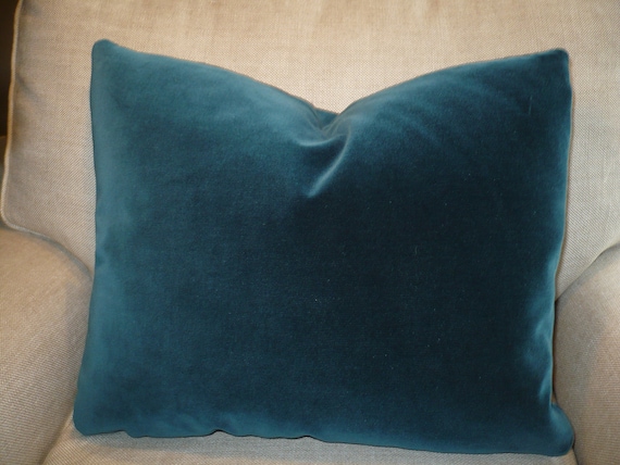 Sumptuous DEEP TEAL VELVET Pillow W/ Feather Insert