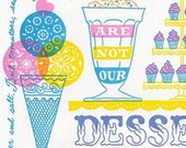 JUST DESSERTS oversized postcard featuring a recipe for suffrage