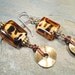 Safari Lampwork Glass and Brass Earrings