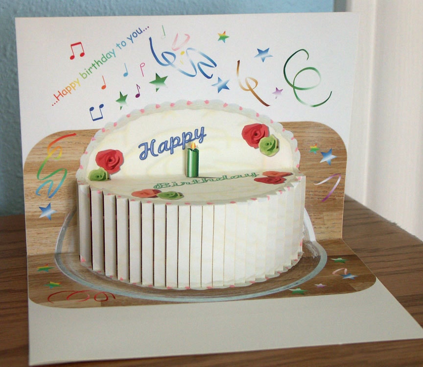 3D Pop up Birthday Cake card with candle