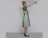SALE Multicolor Short sleeve summerdress with green floral pattern