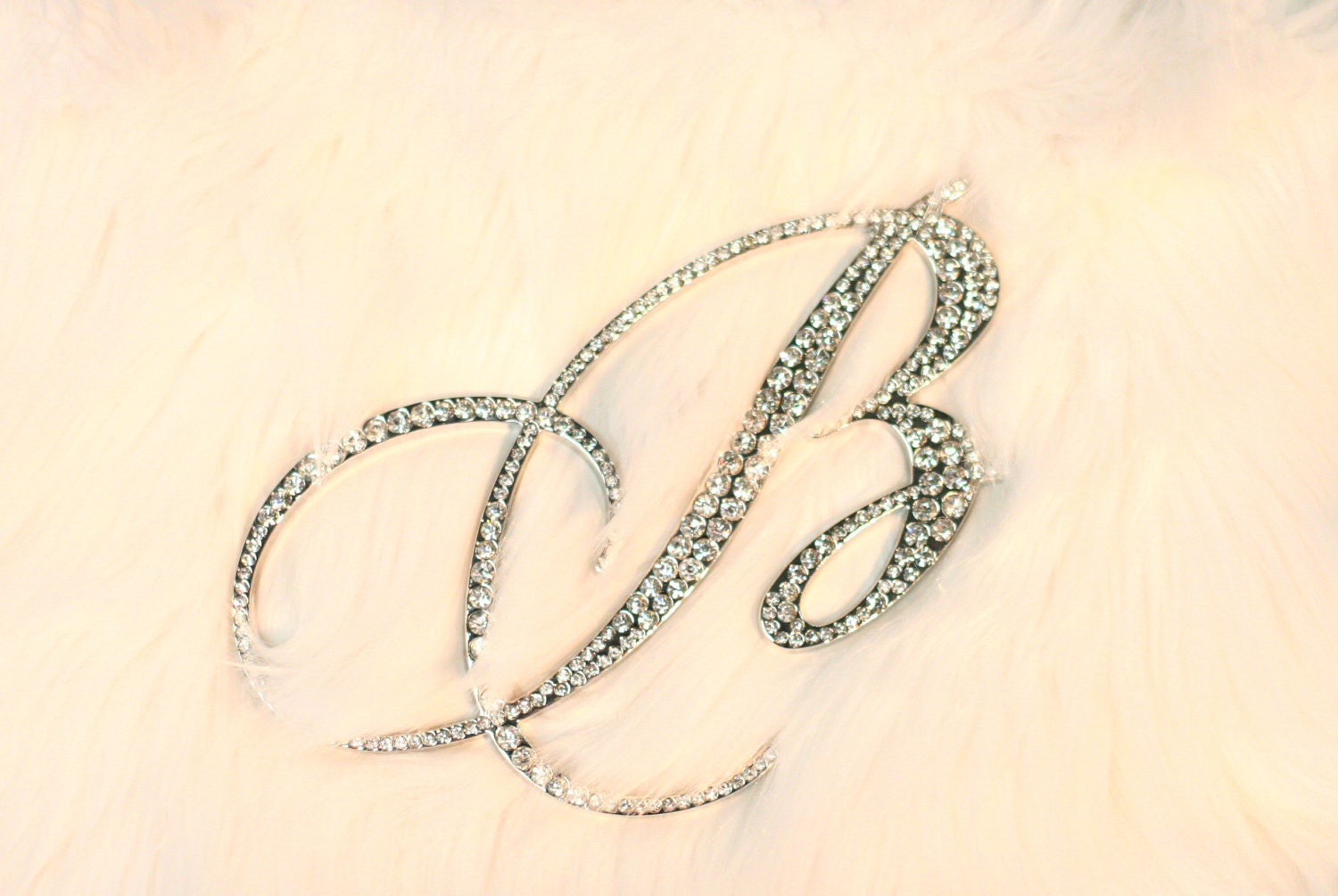 Cake Topper Letter "B" with Rhinetone or Ornament