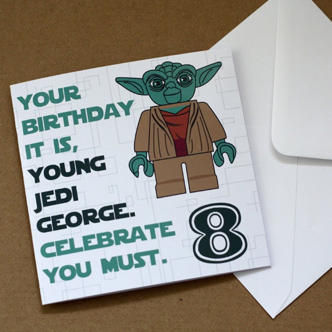 Personalised Star Wars Yoda Birthday Card