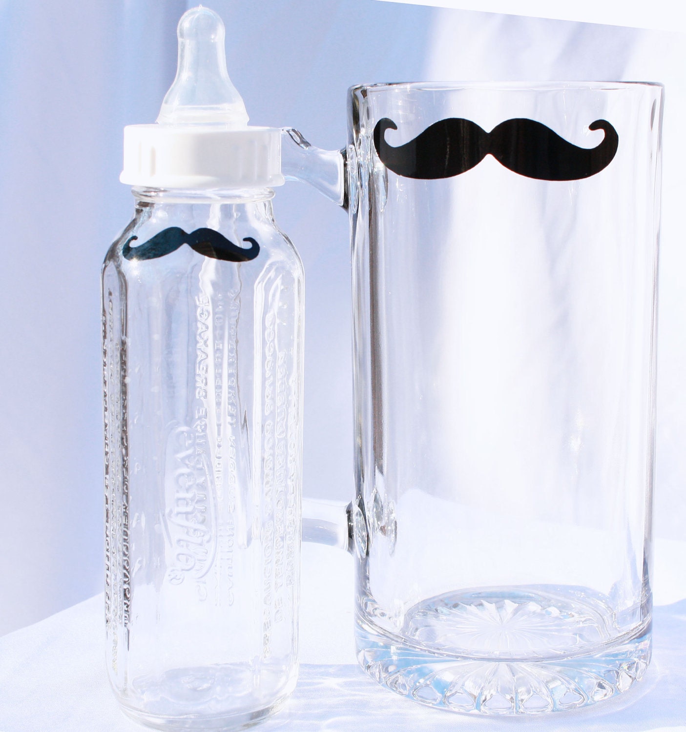Mustache Mug and Bottle for Fathers and Sons