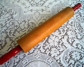Cherry Red Handled Rolling Pin. 1950s.
