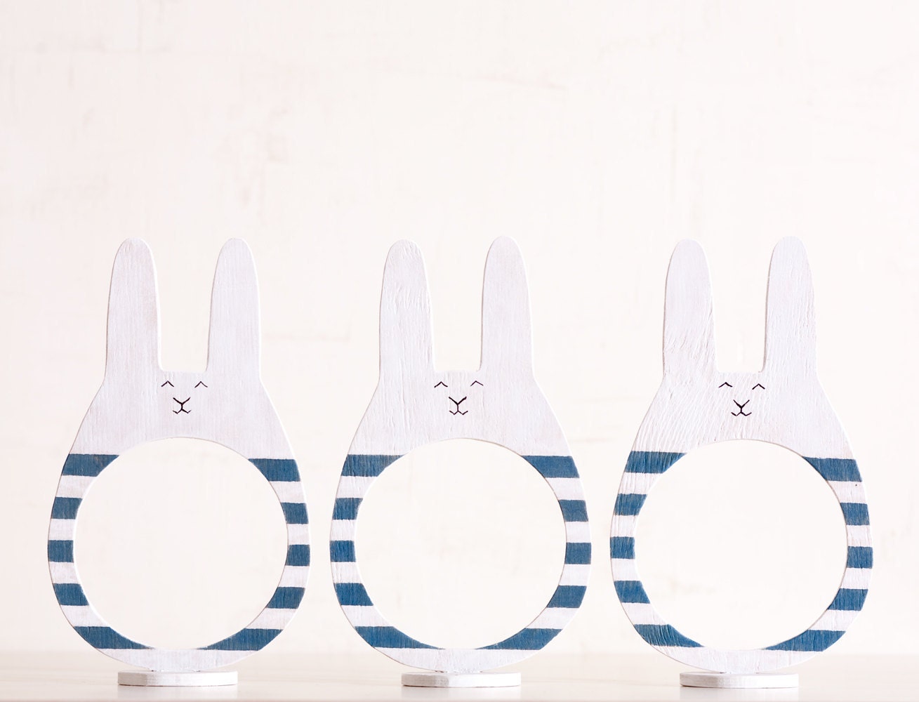 Set of 3, Wooden photo frame in a gift box, Bunny, Rabbit, Home Decor. Art. Decorative Toys For Room, Child's Room Decoration