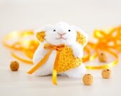 Easter Bunny, Miniature bunny rabbit handmade with a heart in a gift box