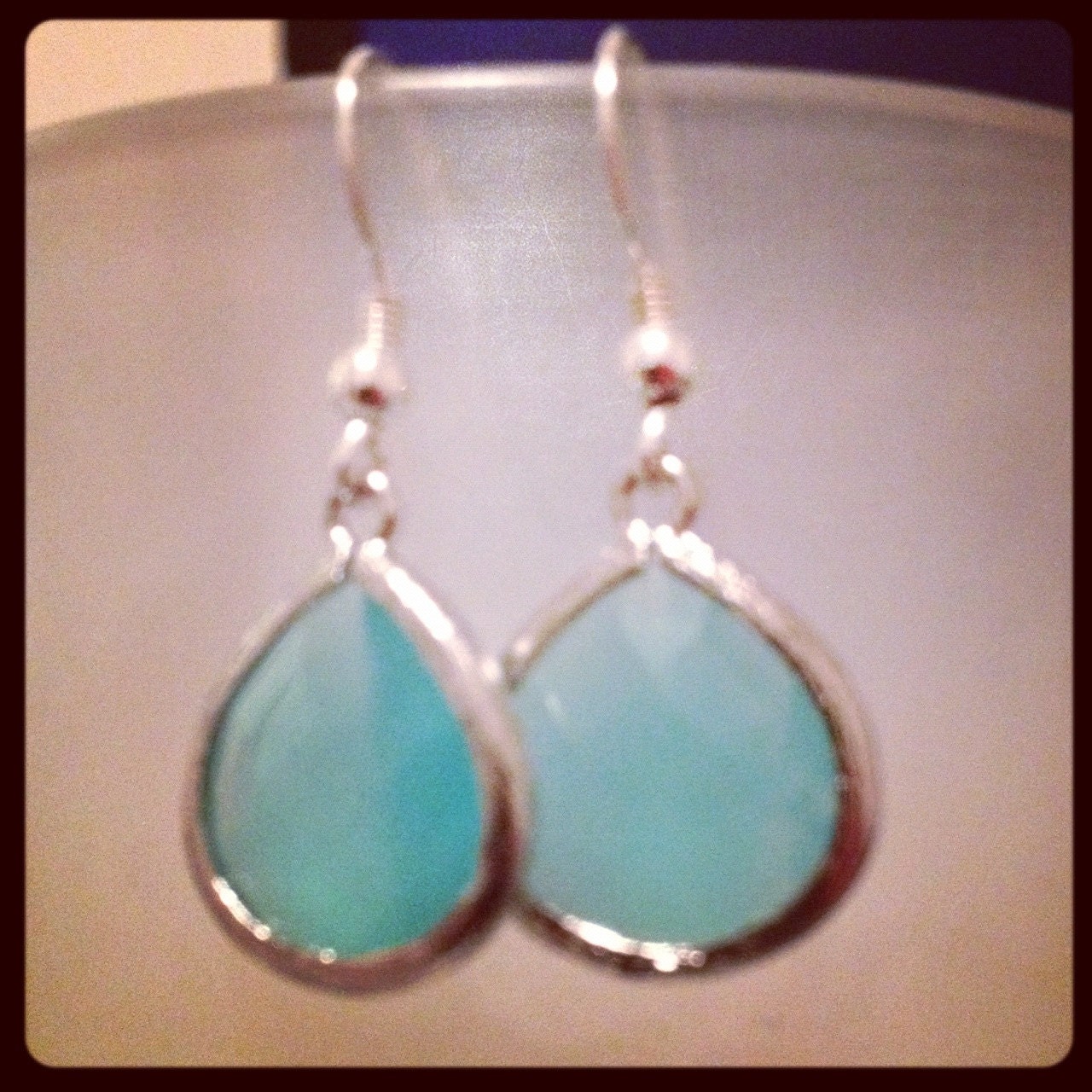 Layla Earrings - Silver Framed Mint