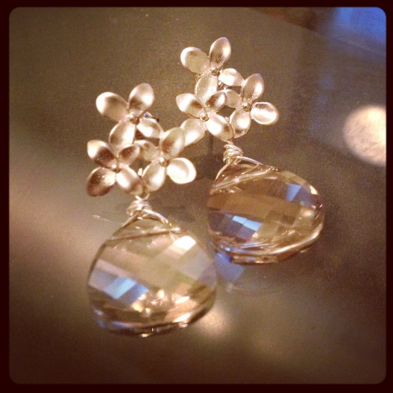 Taylor Earrings (Silver) - Crystal Silver Shade
