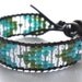 Chevron bohemian cuff bracelet, "Waterfall" turquoise,  beach,  surfer chic wrap bracelet