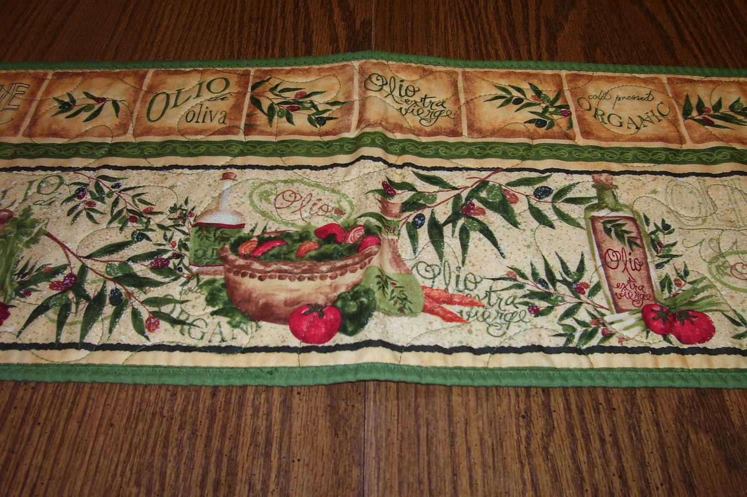 Small Appliance Cover with Olive Oil Motif table runner to match