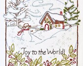 Joy to the World - Winter - 100% Cotton Embroidery Pattern