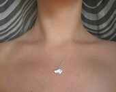 Little Bird Necklace, Sterling bird necklace, sterling silver chain, love bird charm, lovebird, twitter bird, sweet everyday necklace